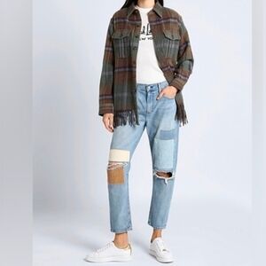 NWT Polo Ralph Lauren 29 Indie Sleeze Patchwork Hippie Thrashed Boyfriend Jeans